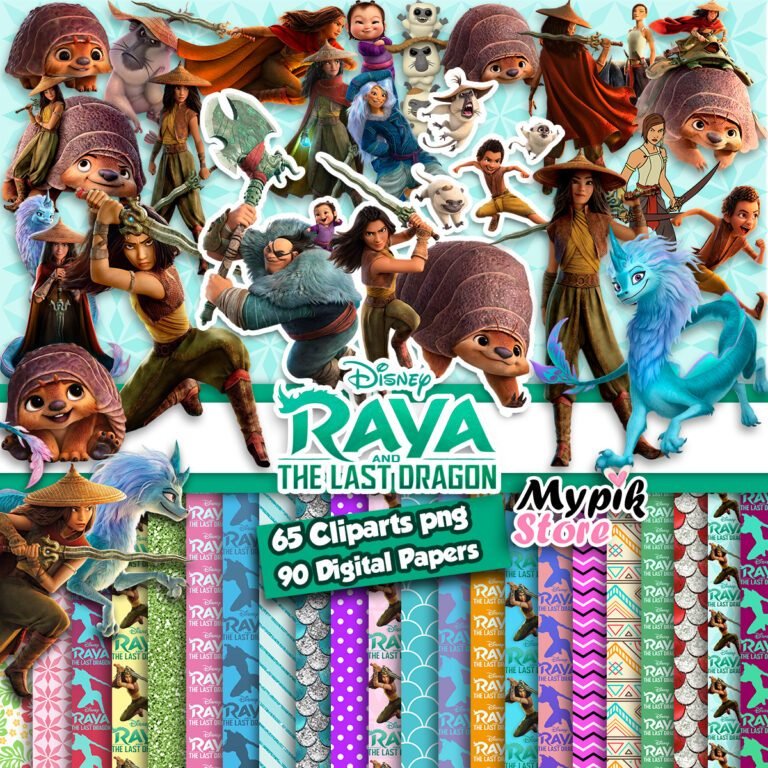Raya and the Last Dragon Clipart png and Digital Paper - Digital Kits ...