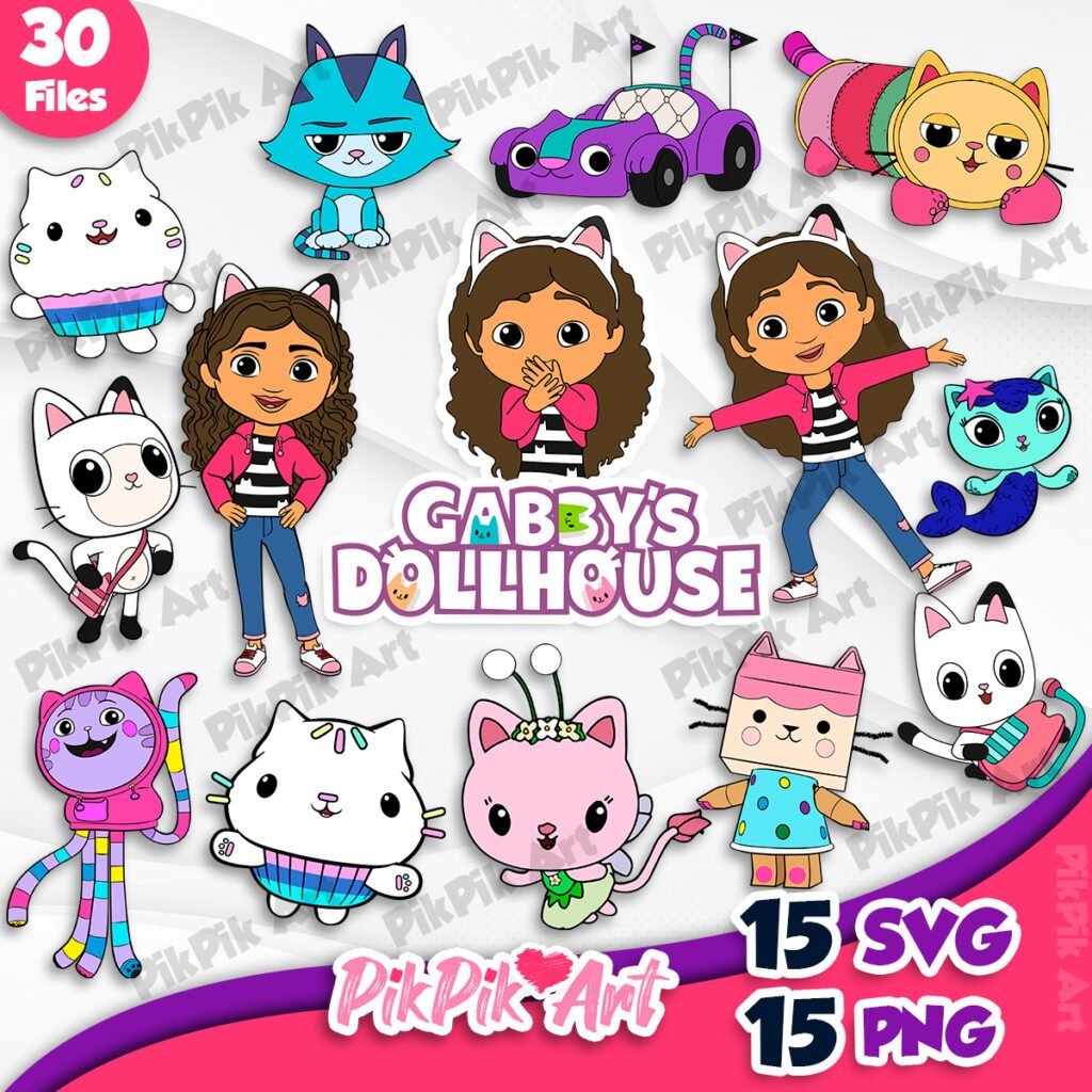 Gabby’s Dollhouse SVG and Cliparts - Instant Download