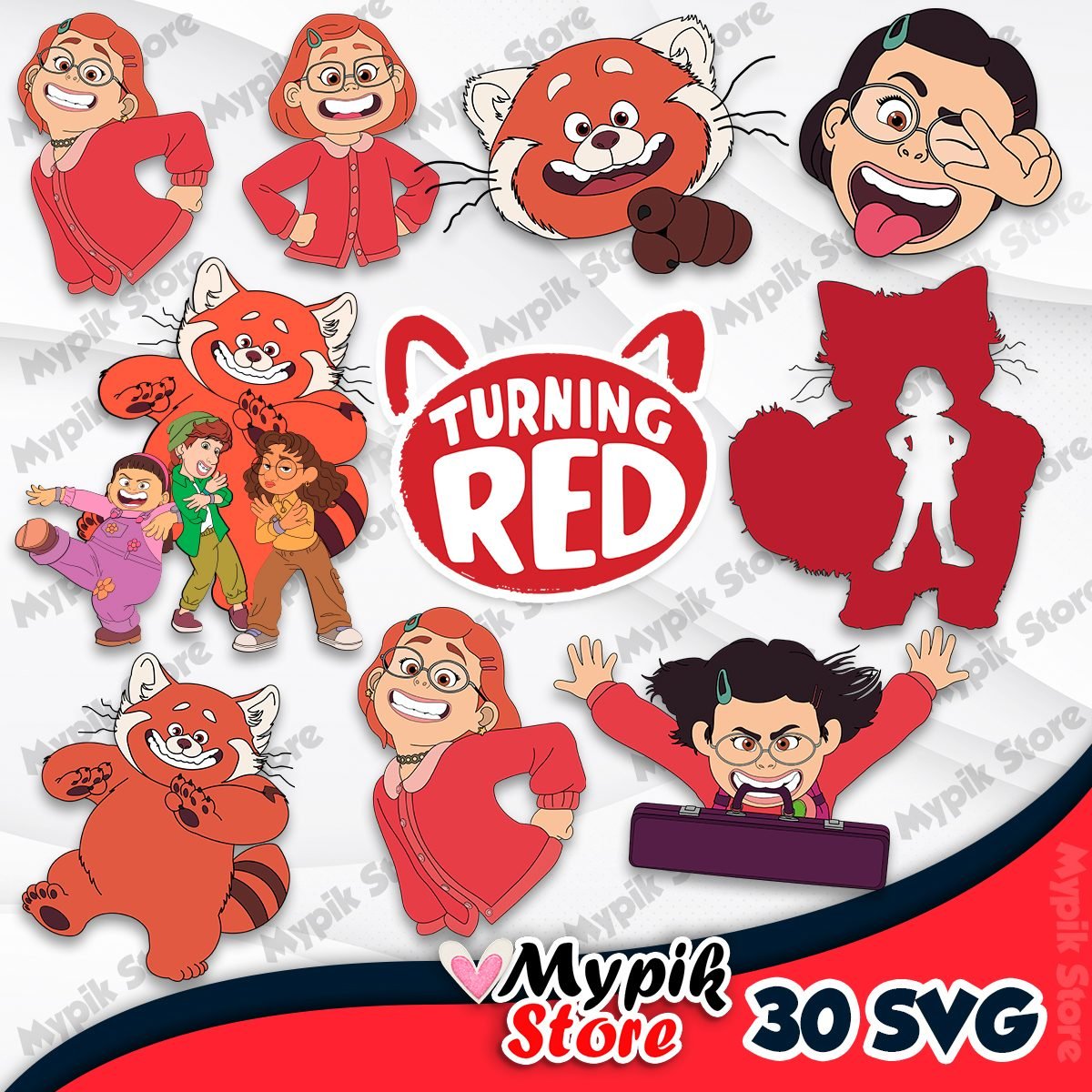 Turning Red Characters SVG: Unleashing the Charm of Disney's Animated Masterpiece