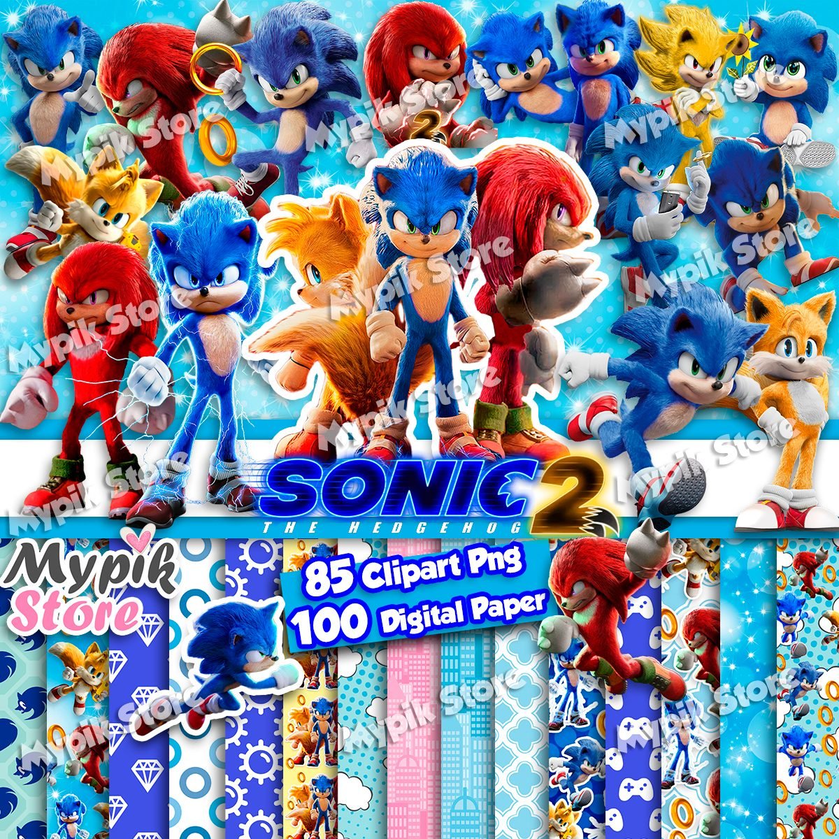 Kit Digital Sonic 40 cliparts png