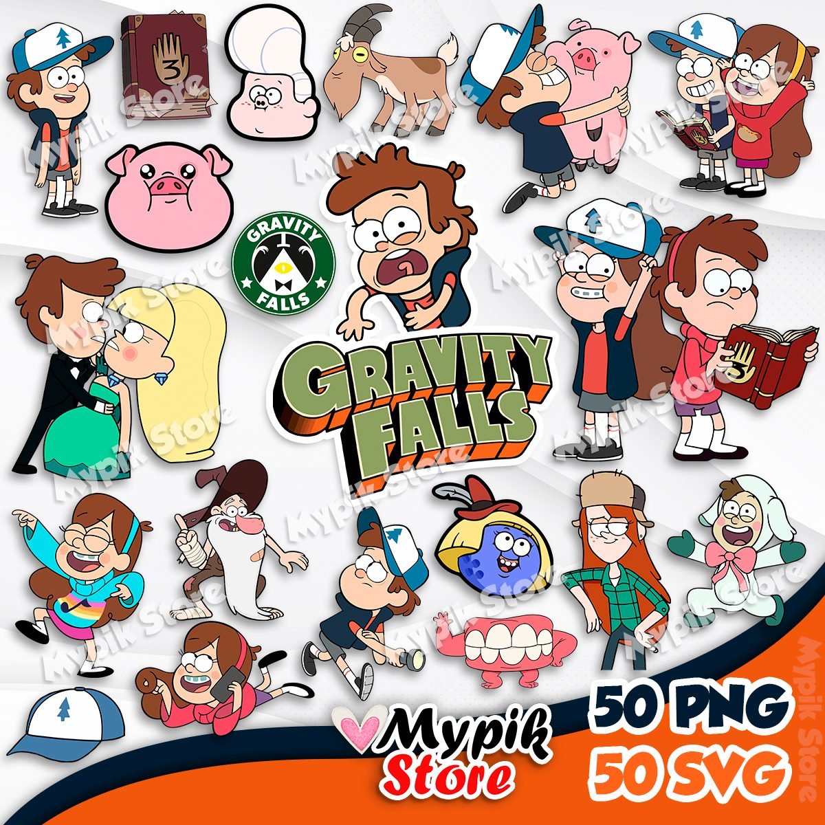 Gravity falls Cliparts PNG & SVG - Instant Download