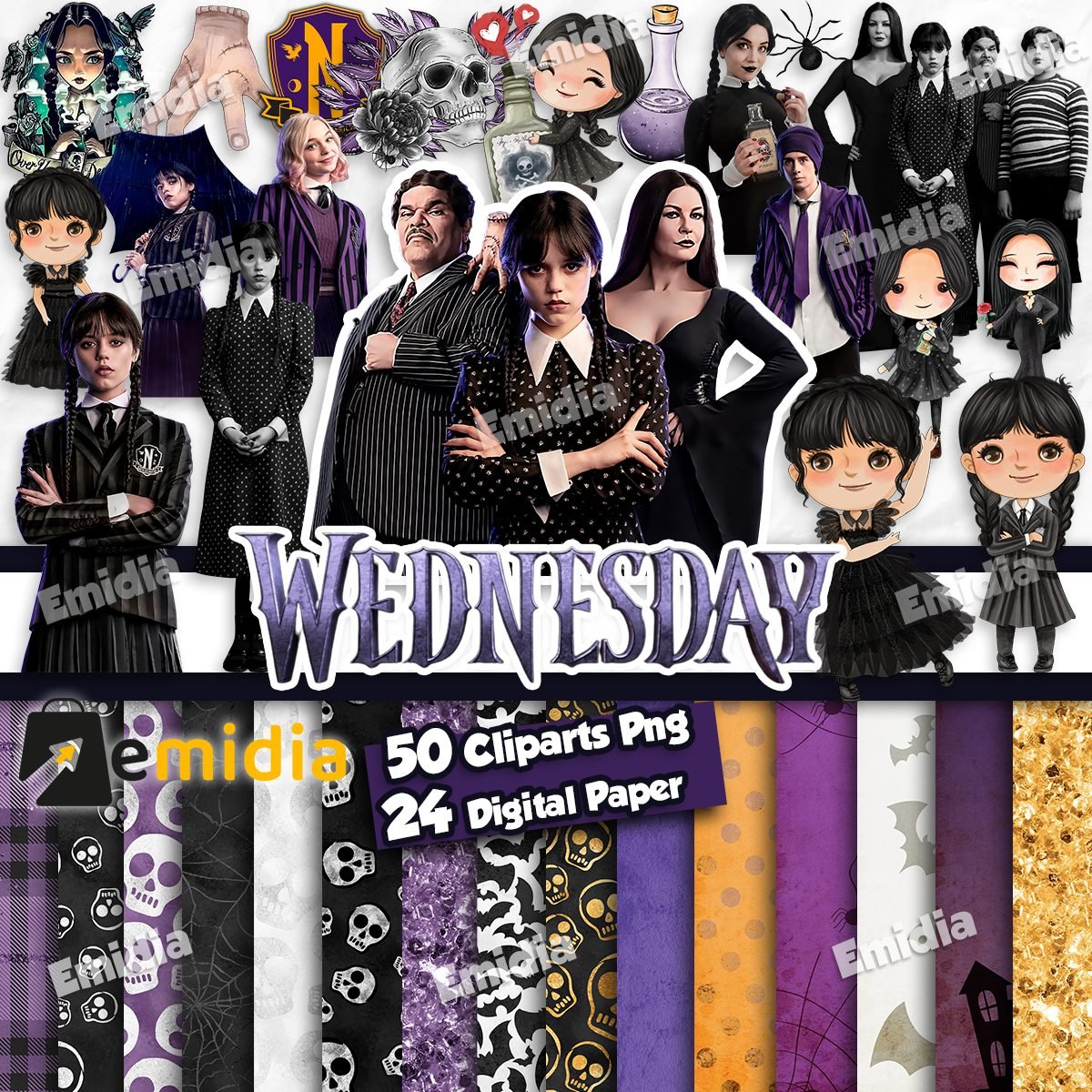 Wednesday Addams Cliparts